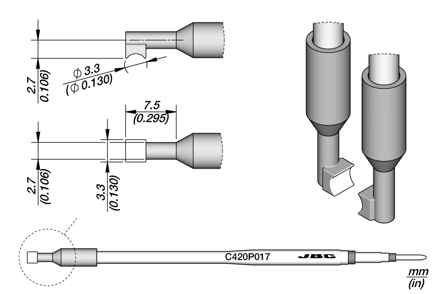 C420P017 - Pin / Connector Cartridge Ø 3.3 mm